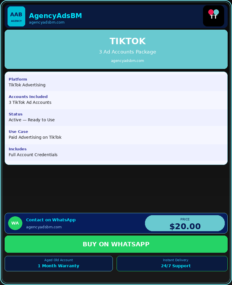 TikTok 3 Ad Accounts